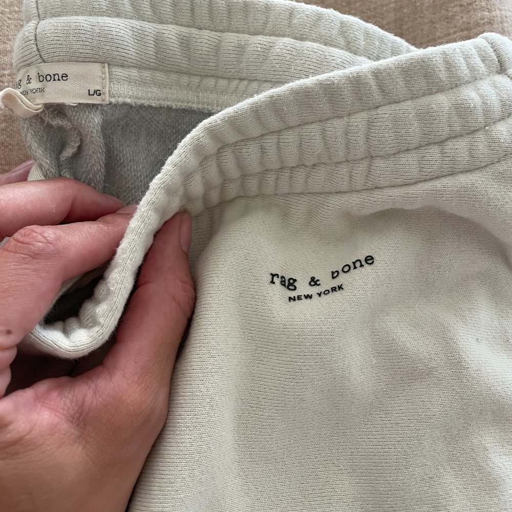 Rag & Bone ivory City Terry cotton sweatpants, Women's L, unisex